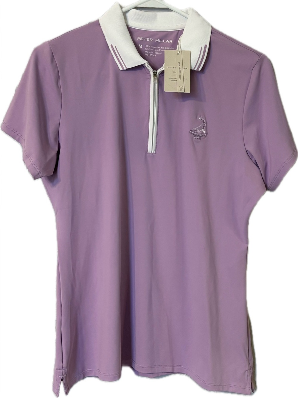 ⛳️ NWT Peter Millar Women’s Pinehurst Chrissie Polo - M - Lavender & White ⛳️